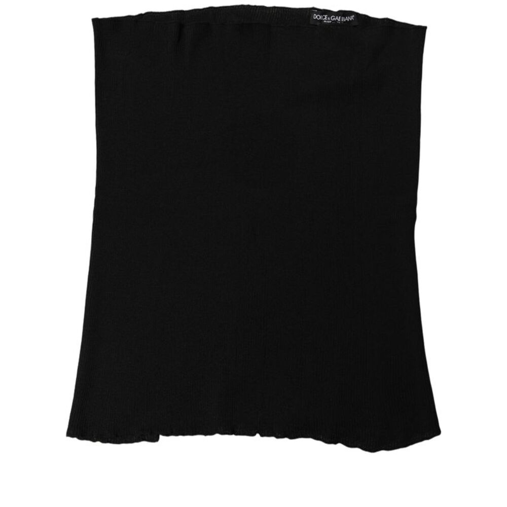 Dolce & Gabbana Men Black Viscose Knitted Neck Warmer Men's Scarf